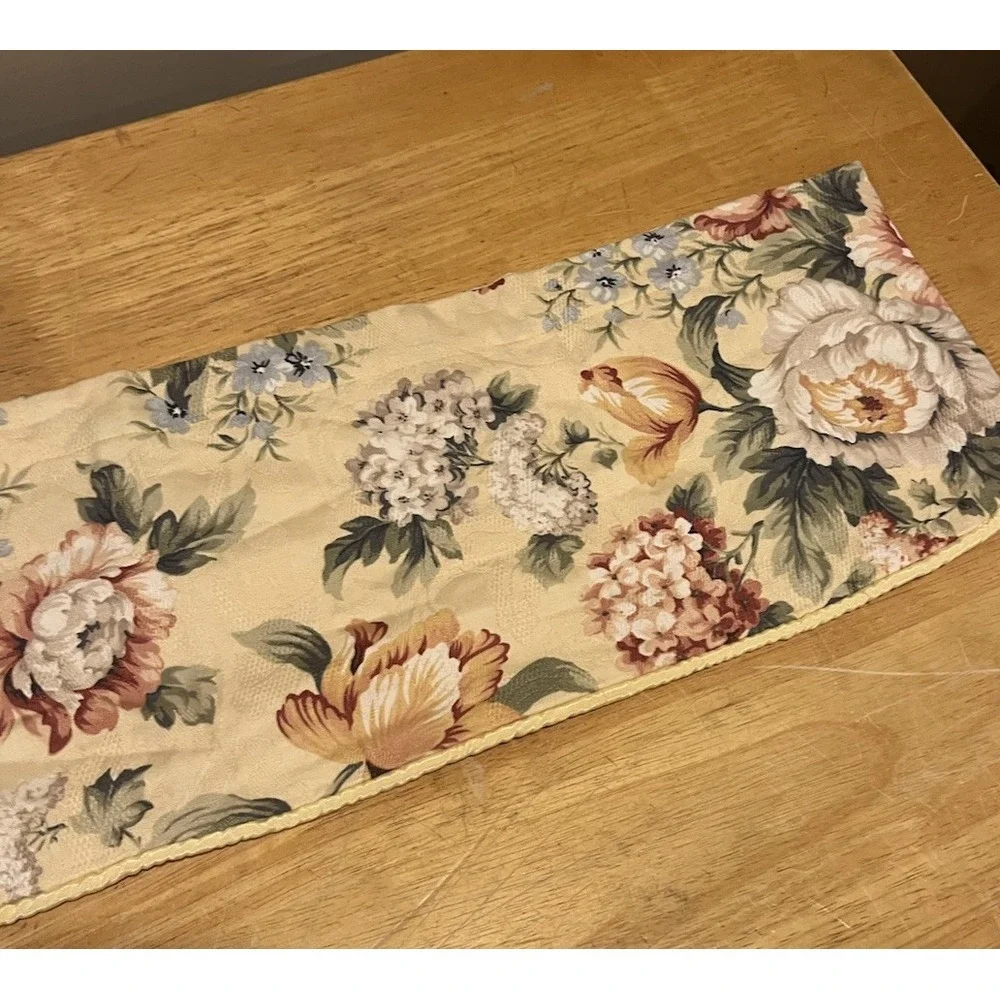Ralph Lauren Brooke Yellow Floral Lined Valance Cotton‎ 34x9